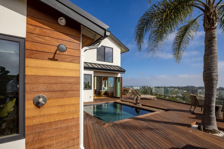 San Diego backyard remodel — custom hardscaping by Murray Lampert