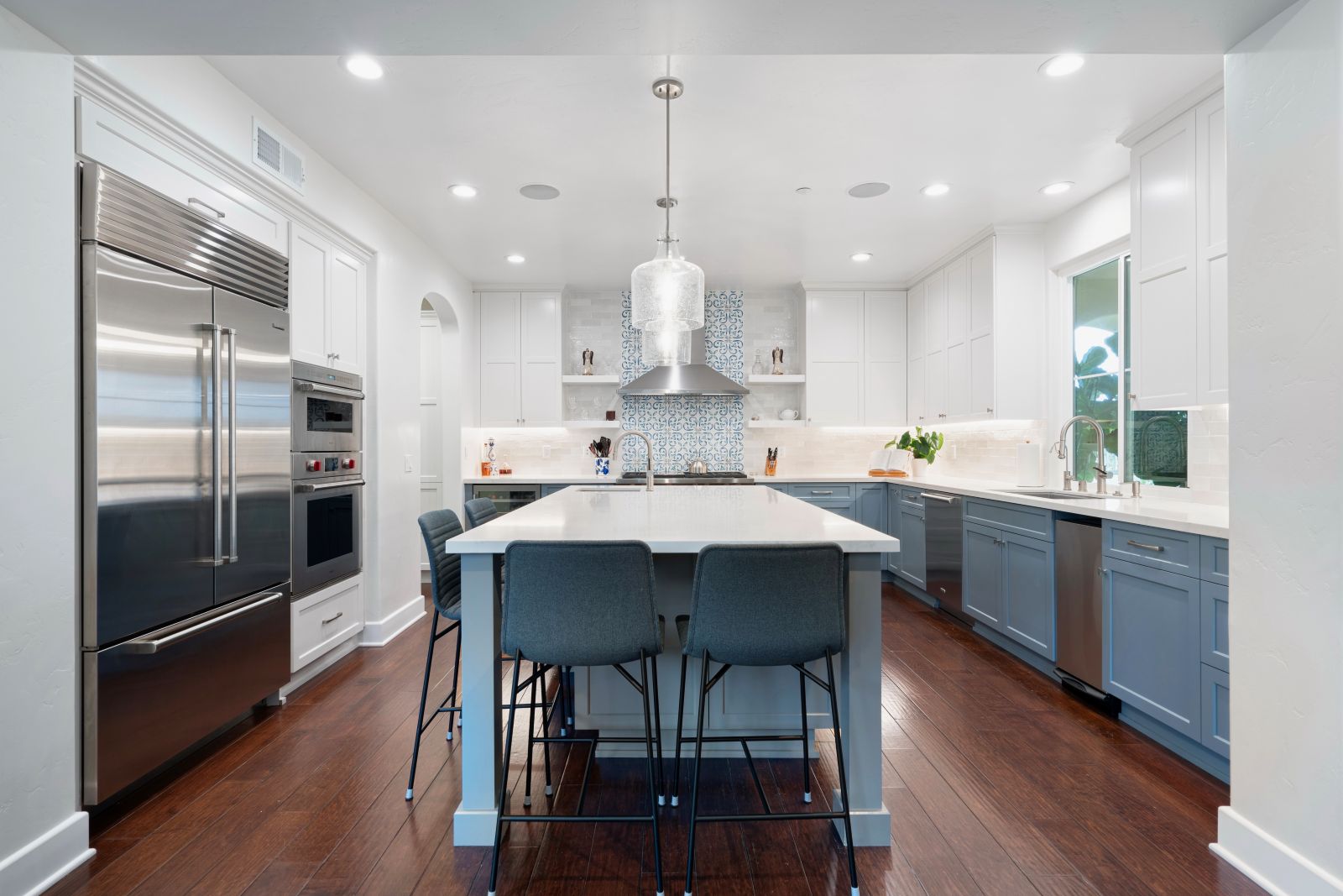Natural light brings a well lit kitchen to life