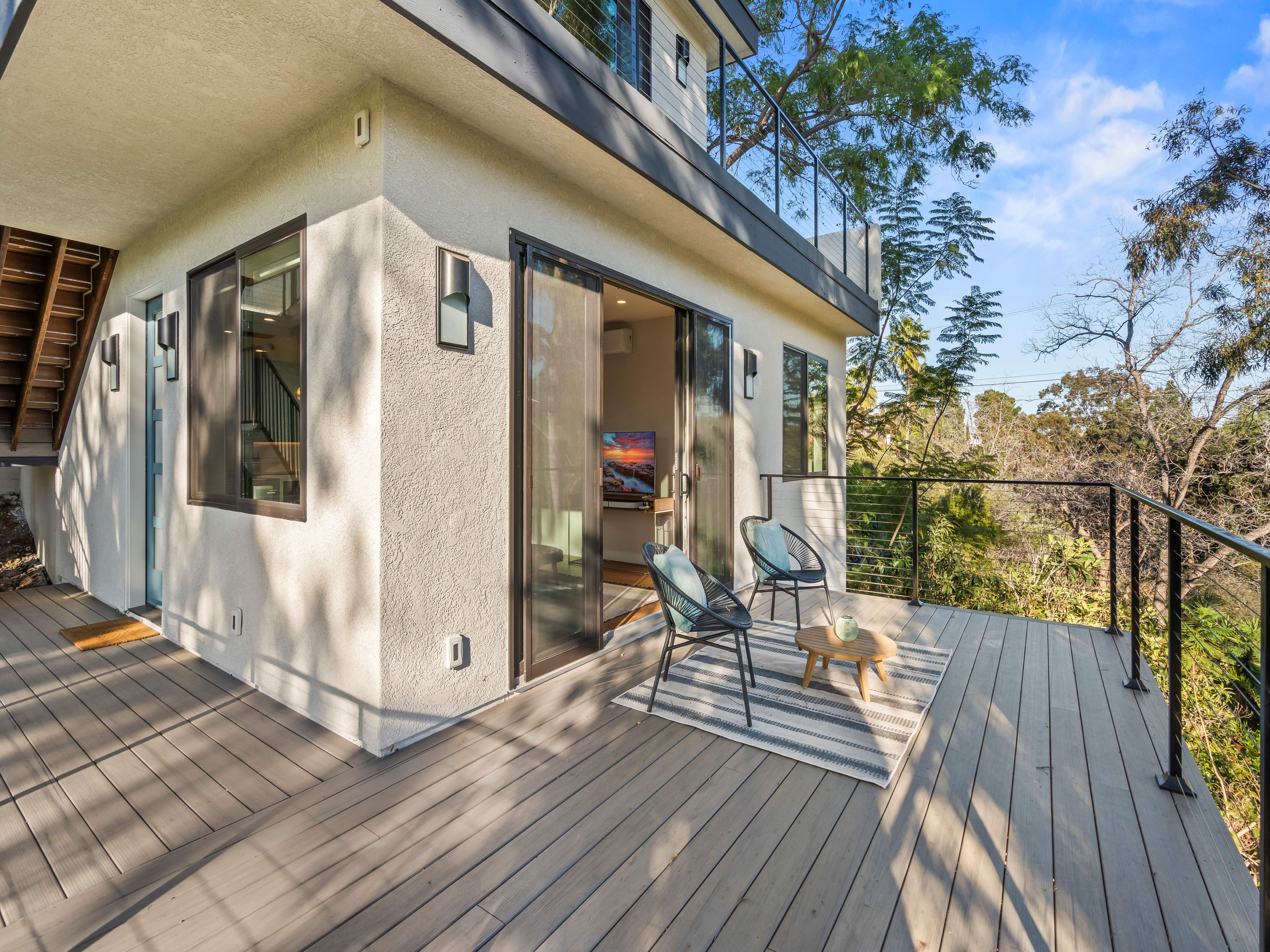 ADU deck and outdoor living space — Cervante project by Murray Lampert Design Build Remodel