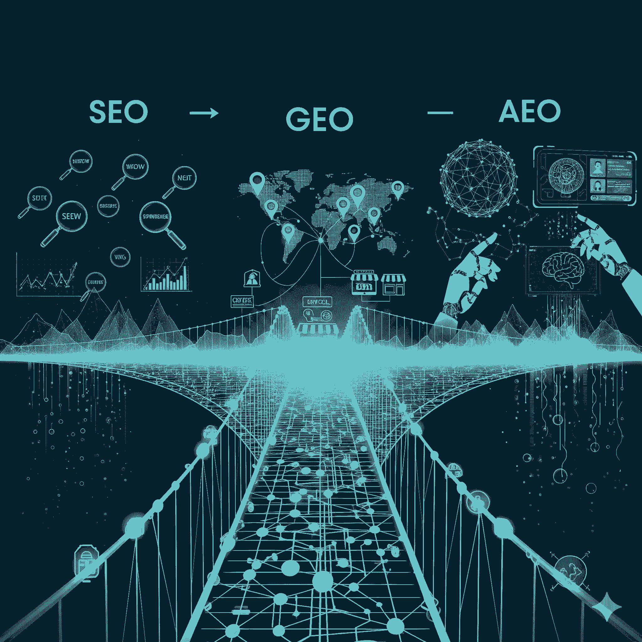 SEO GEO AEO dijital pazarlama gorseli