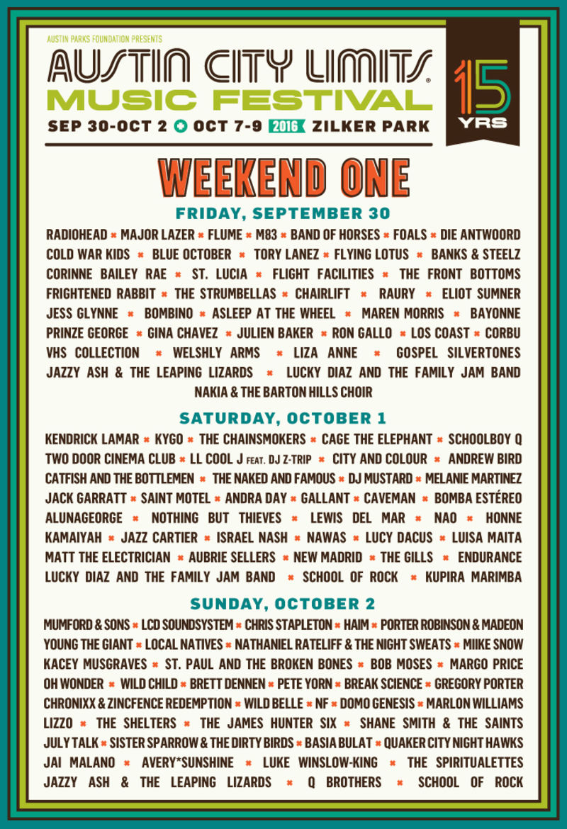 Austin City Limits 2016- Week 1