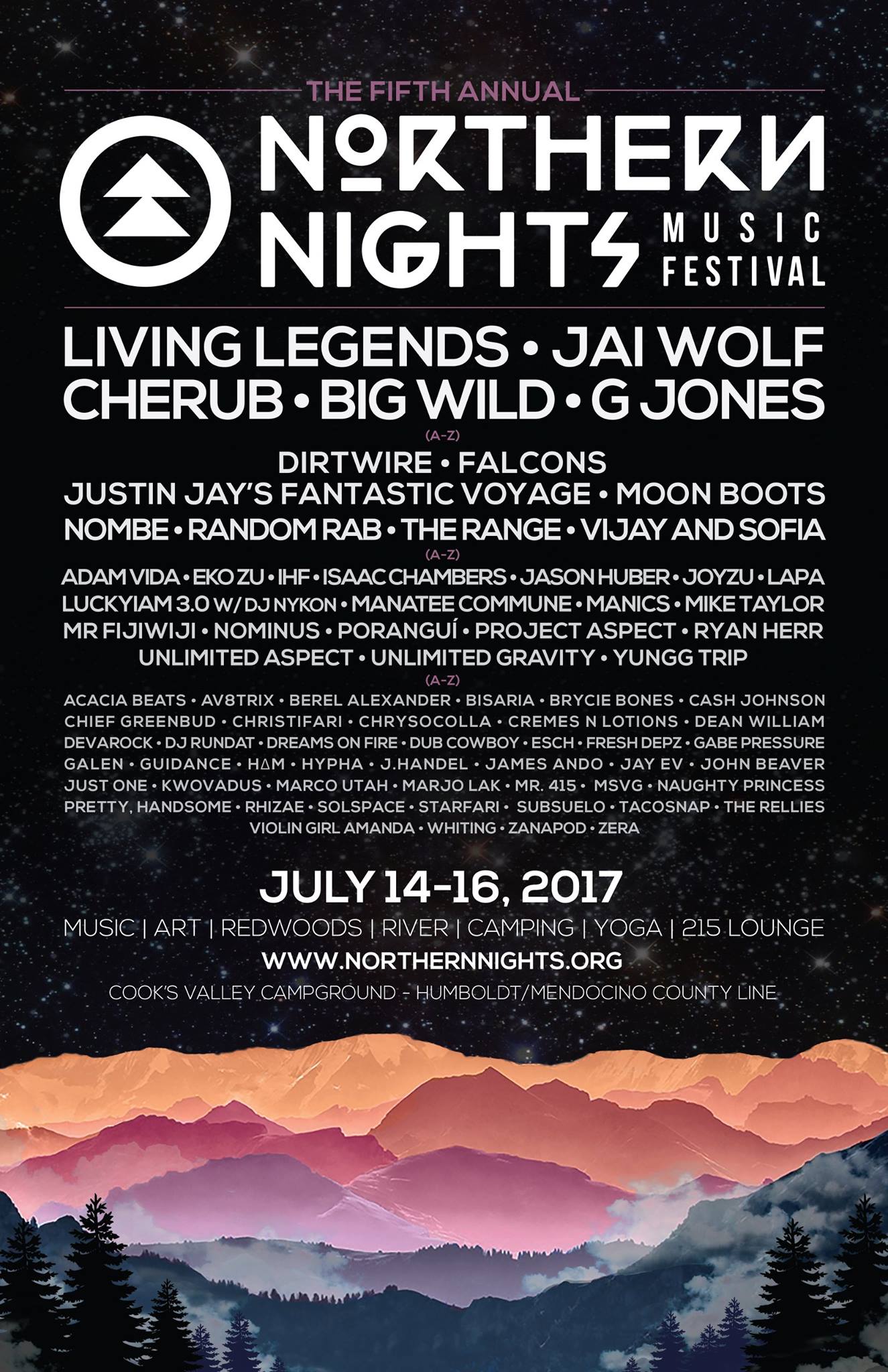 Northern Night 2017 Lineup Flyer