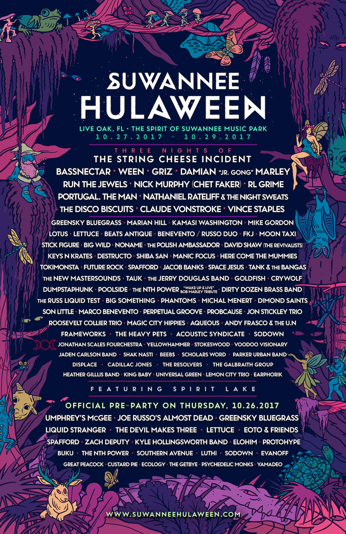 Suwannee Hulaween 2017 lineup phase 2