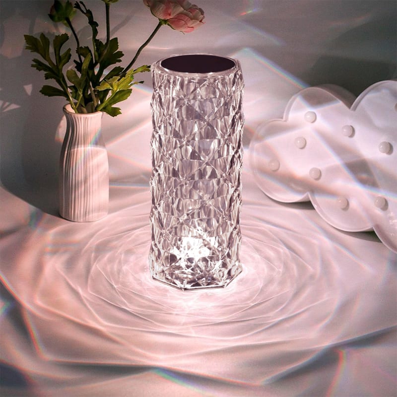 Crystal Glow Prism Vase Lamp
