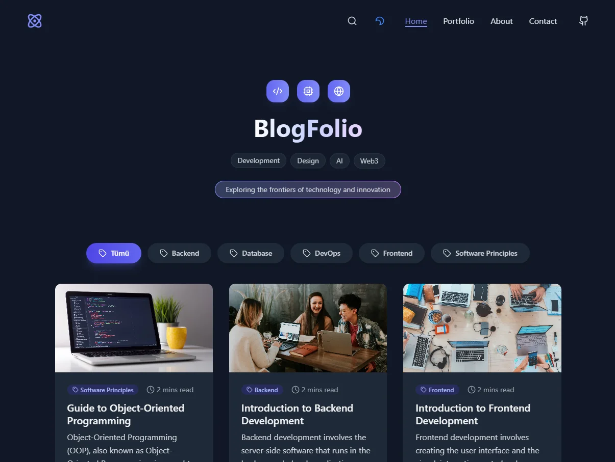 BlogFolio — Developer Blog & Portfolio Platform