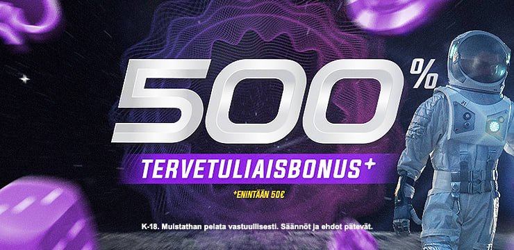 500% Tervetuliaistarjous