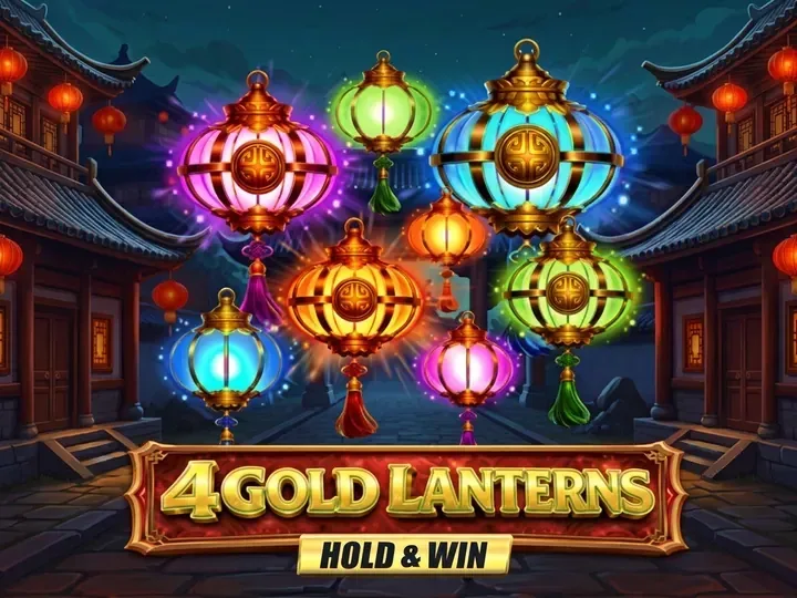 4 Gold Lanterns Hold & Win
