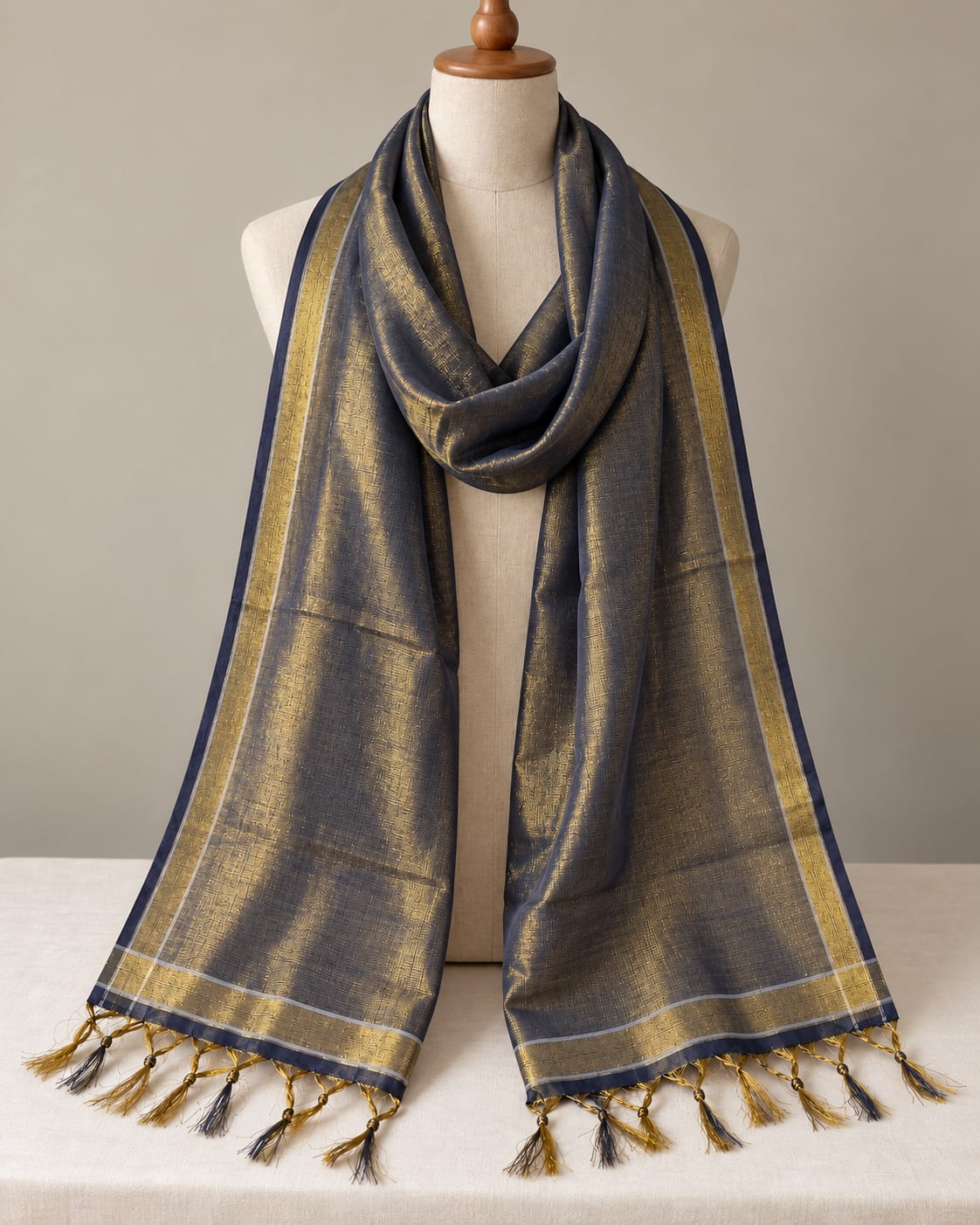 Banarasi Sunshine Purple · Gold Dupatta