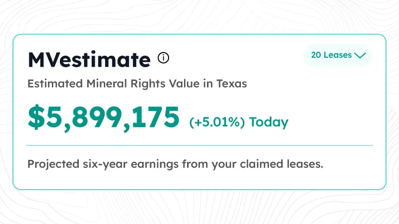 Mineral Rights Appraisal illustration showing evaluation of mineral property value and potential income from oil and gas assets.