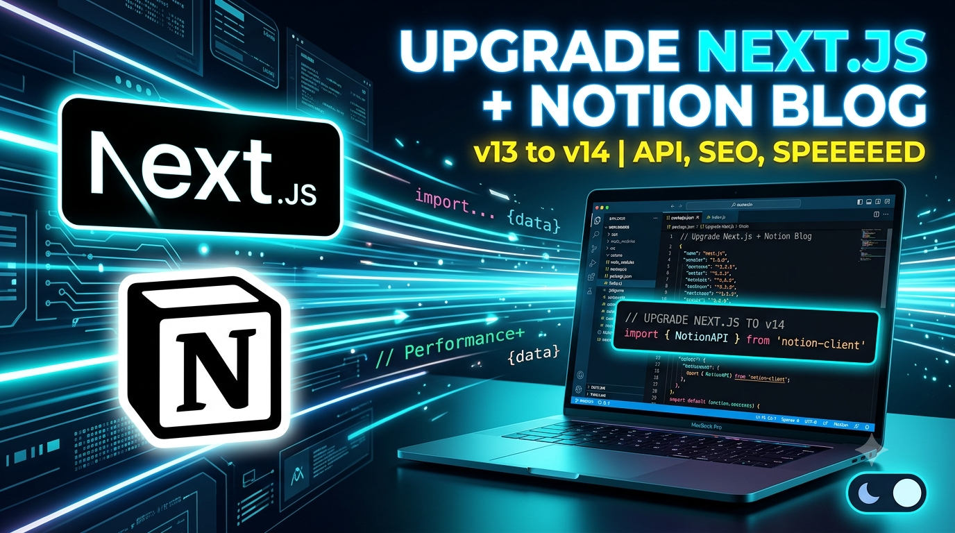 Cover image for Nâng Cấp Blog Next.js + Notion: Thêm Dark Mode, Highlight Code và Đọc Nội Dung Mượt Mà Trong 15 Phút