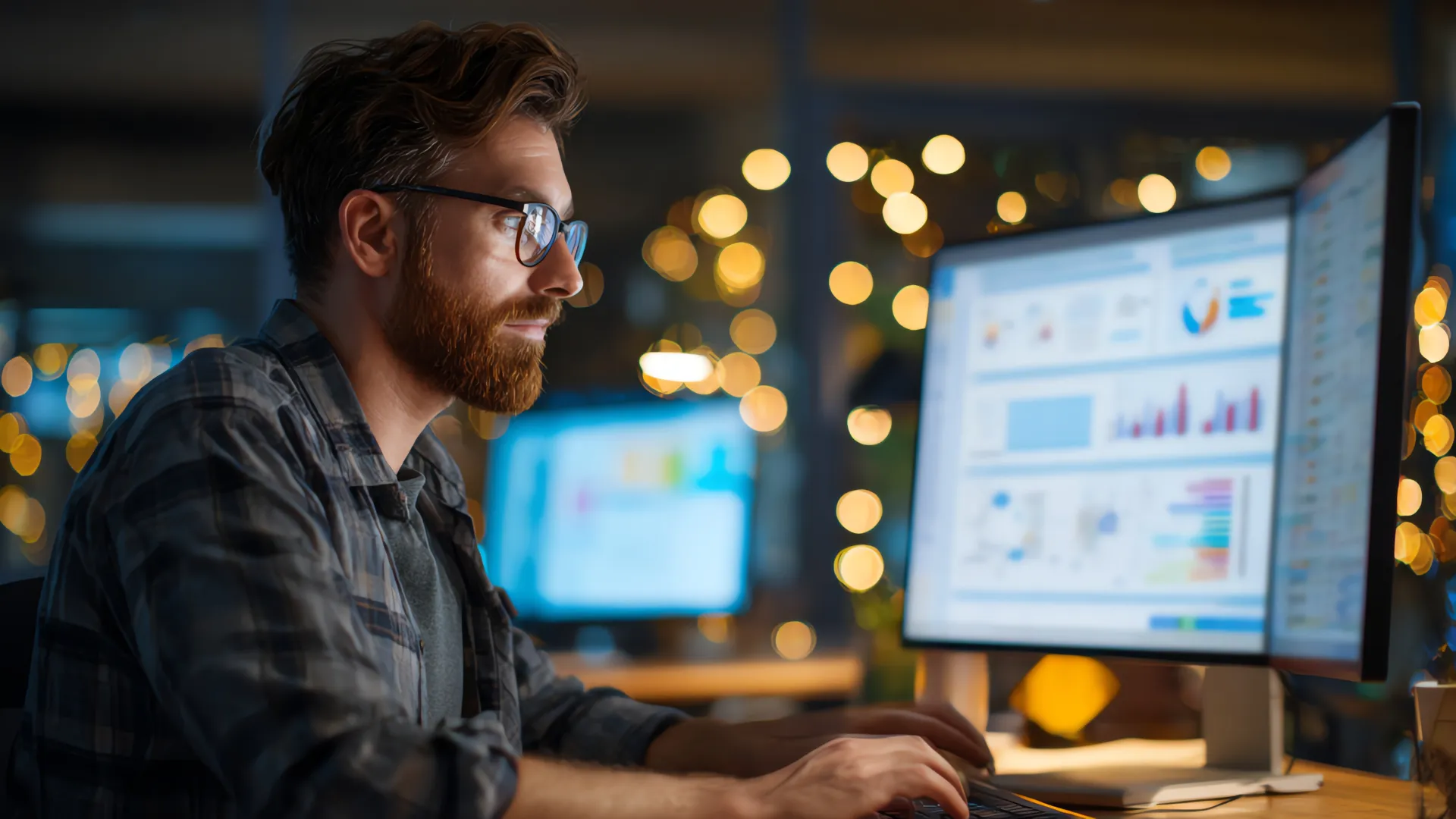 Person working on a software Dashboard