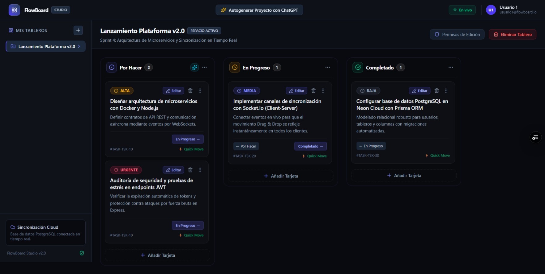 FlowBoard Studio — SaaS Kanban & IA - img 1