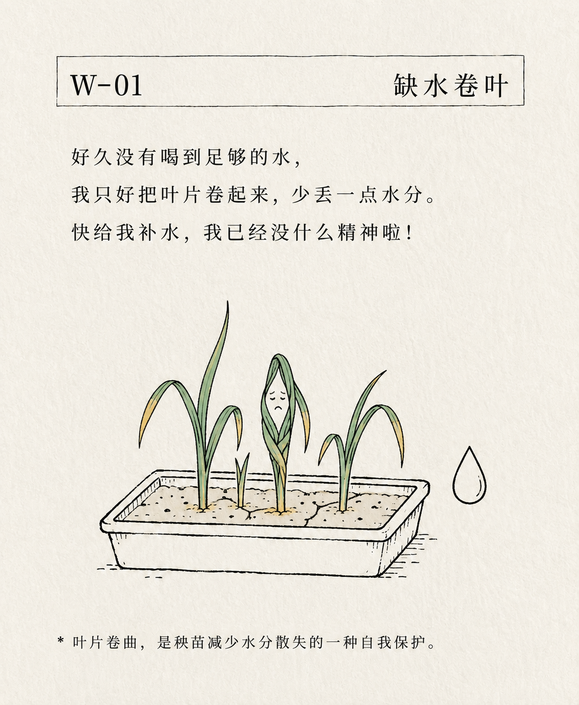 缺水卷叶卡片