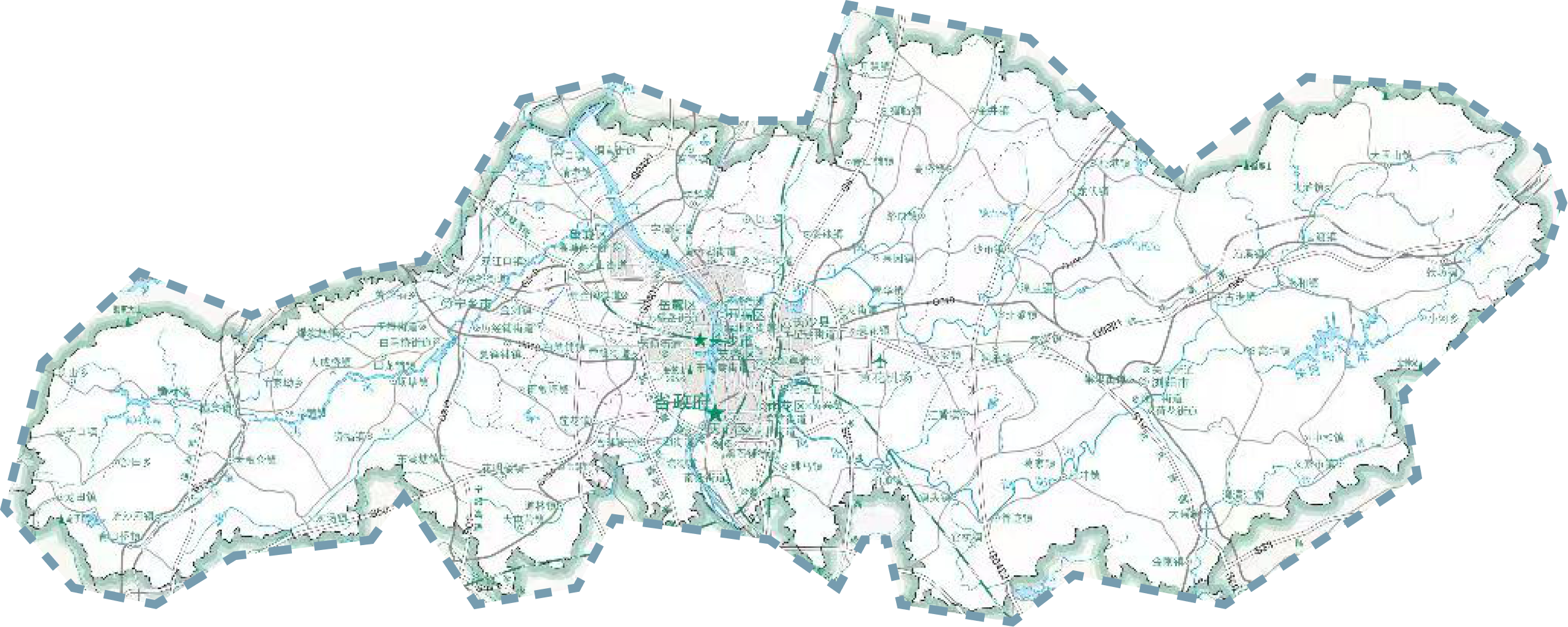 长沙地图轮廓