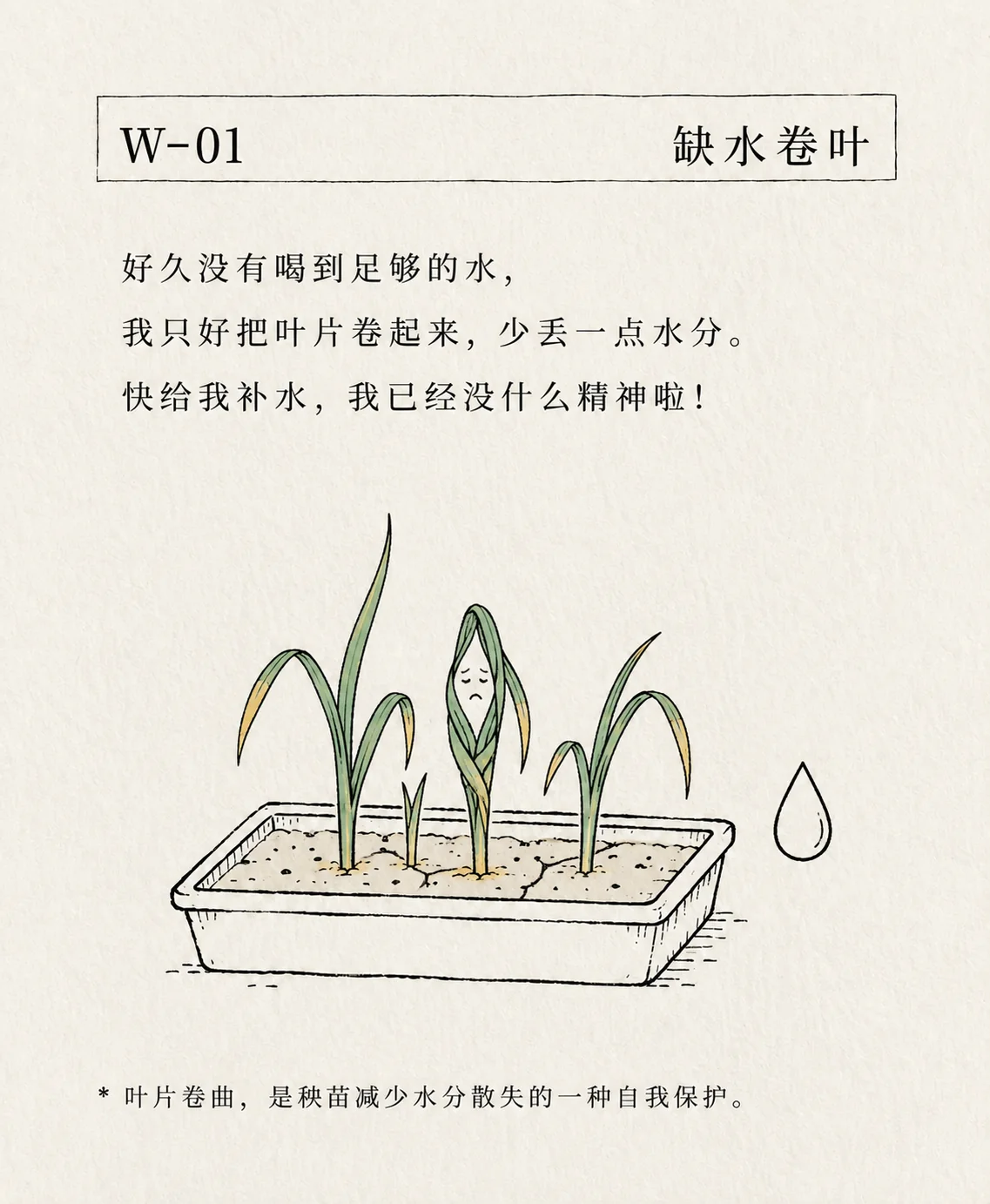 缺水卷叶卡片