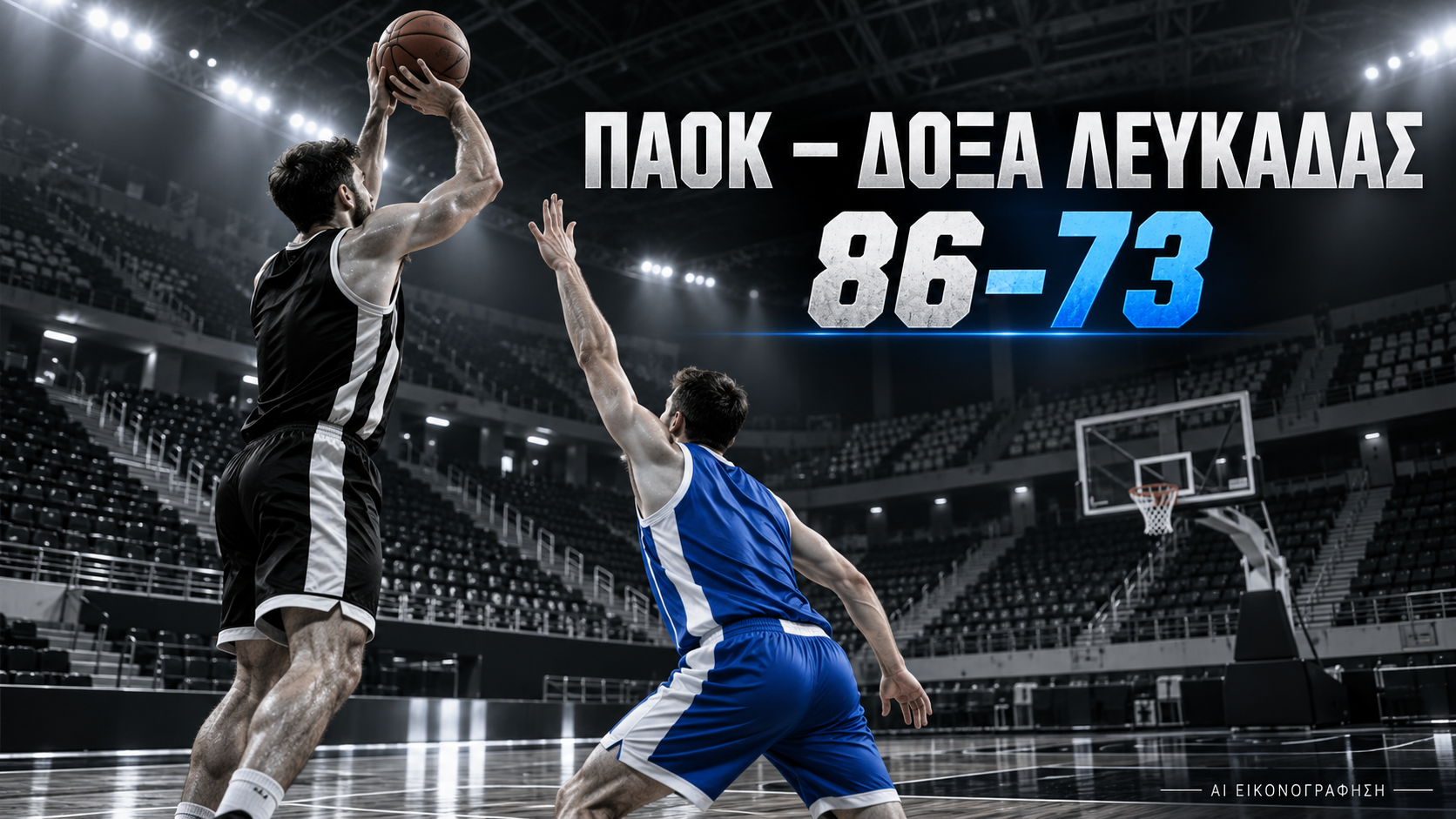 Εικονογράφηση AI ΠΑΟΚ και Δόξας Λευκάδας, 86–73