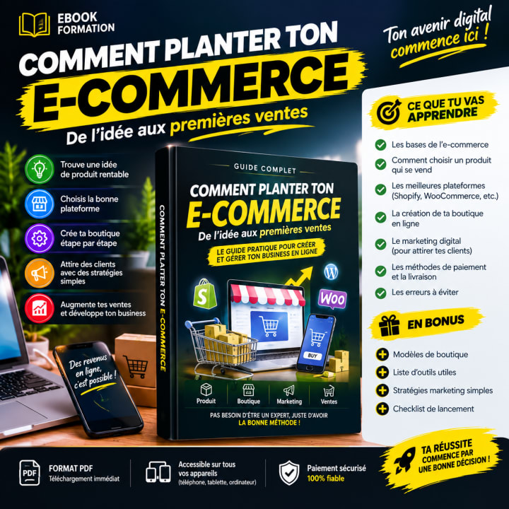 COMMENT LANCER TON E-COMMERCE 🚀 De l’idée aux premières ventes