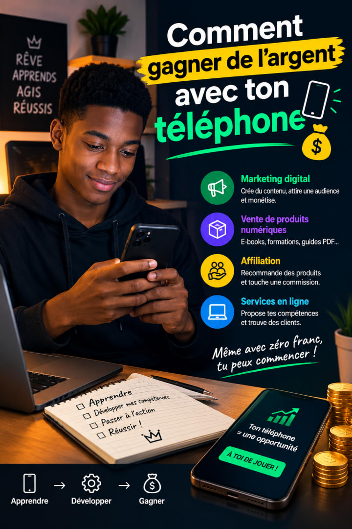 Titre : Comment gagner de l’argent avec ton téléphone 📱💰