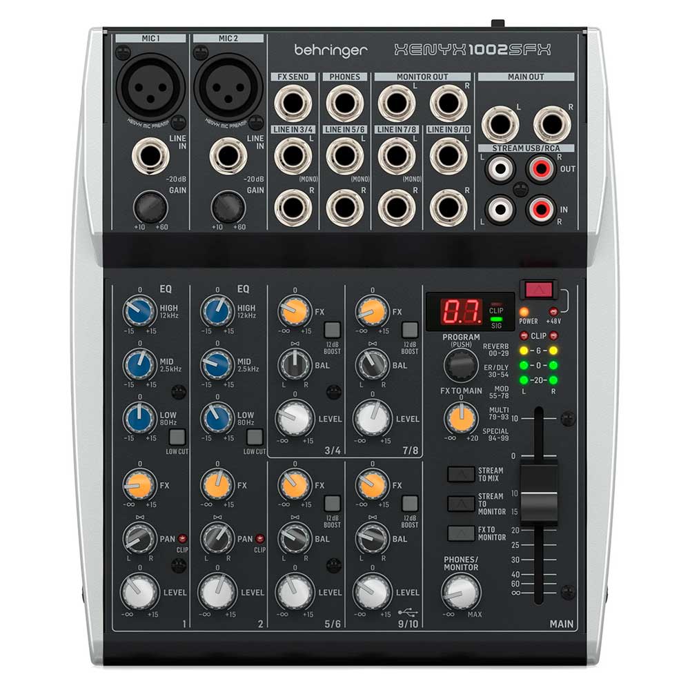 Behringer Xenyx x1002fx Mezclador Streaming Analógico 10 Canales