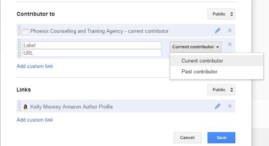 Add custom link to Google+ profile
