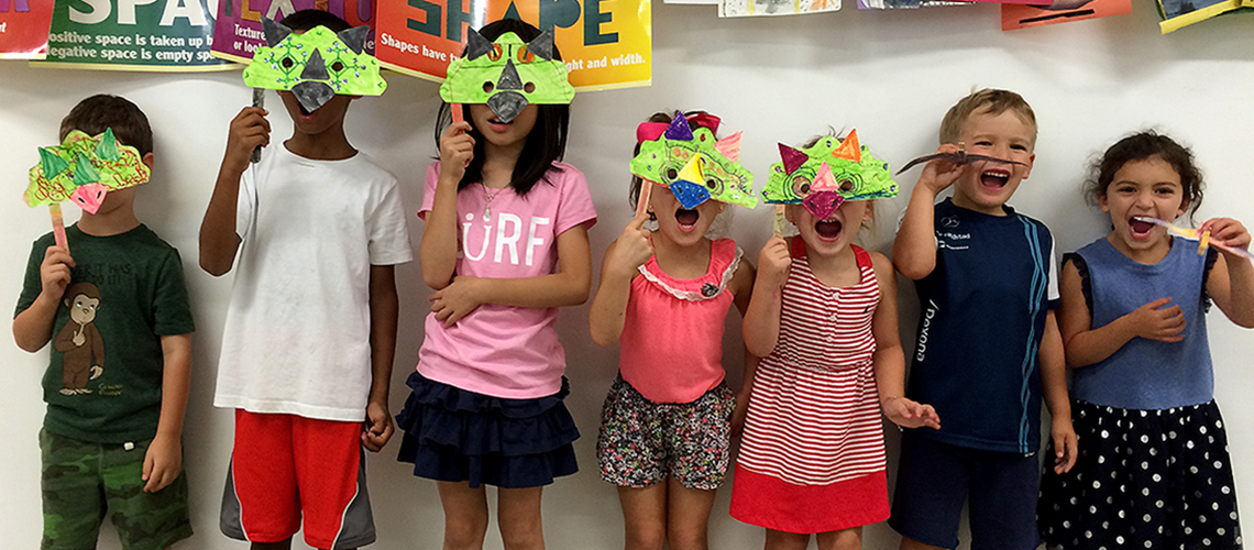 Student-made Dinosaur Masks