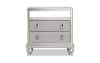 Platinum 2 drawer glass top LED nightstand.