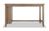 Brown kitchen island with USB port.