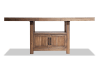 Natural rectangular extendable counter height dining table.