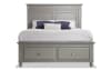 Gray full size storage bed.