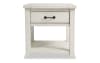 White end table with drawer