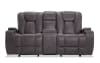 Gray Manual Gliding Console Loveseat