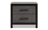 Black and gray 2 drawer nightstand