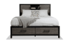 Brown and gray bookcase storage bed.