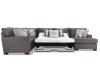 Gray 4 Piece Right Arm Facing Queen Sleeper Chaise Sectional