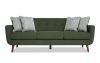 Green sofa with accent pillows