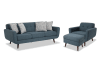 Teal Sofa, Chair & Storage Ottoman
