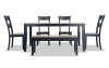Blake 6 Piece Graphite & Gray Extendable Dining Set with Storage Bench