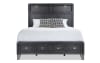 Gray 2 drawer storage bookcase bed.