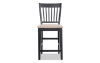 Black and beige slat back counter height stool.