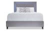 Gray upholstered panel bed.