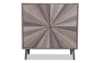 Gray sunburst style 2 door cabinet.