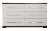 Ivory and espresso 6 drawer dresser.