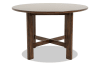 Round wood dining table.