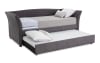 Gray daybed with pull out trundle.