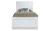 White twin size panel bed.