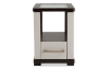 Brown and white glass top chairside table
