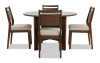 Beige and brown 5 piece upholstered dining room set that can accommodate 4 people.