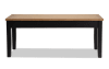 Black and natural storage dining bench.