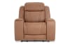 Cognac leather power recliner