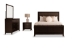 4 piece full espresso bedroom set with panel bed, dresser, mirror, nightstand.